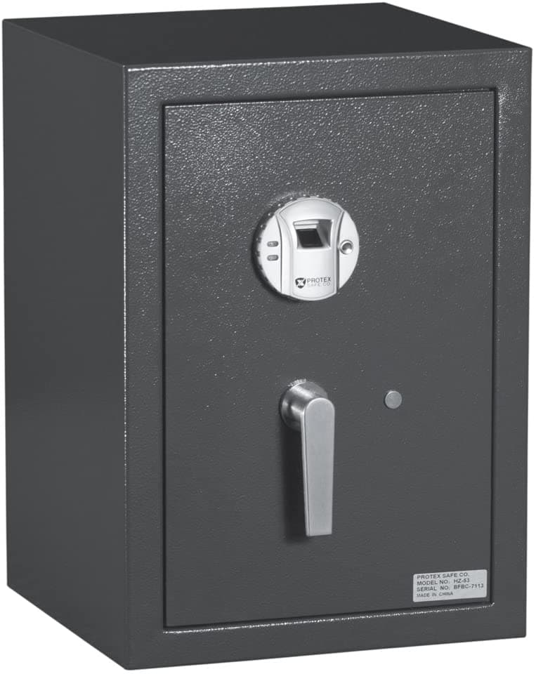 Protex Biometric Burglary Heavy Duty Security Safe with 2 Shelves HZ-53 - Senior.com Security Safes